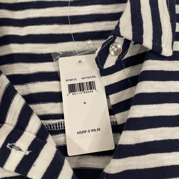 COPY - Splendid Navy and White Stripe Top - Picture 5 of 10